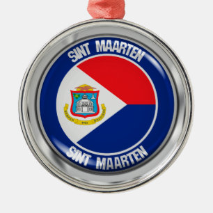 Sint Maarten Round Emblem Metalen Ornament