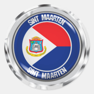 Sint Maarten Round Emblem Ronde Sticker