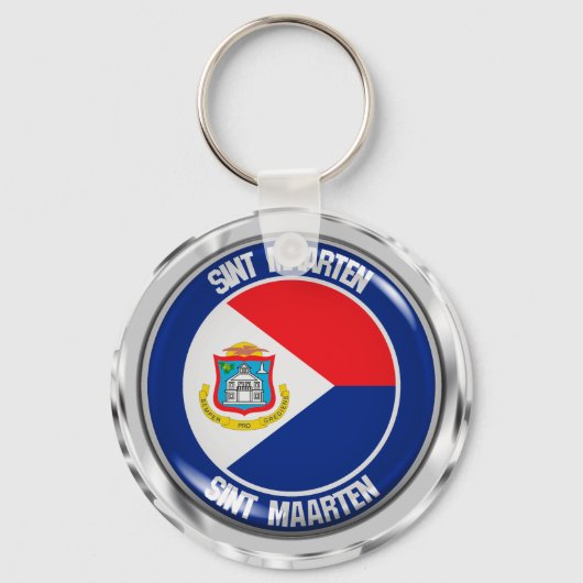 Sint Maarten Round Emblem Sleutelhanger (Voorkant)
