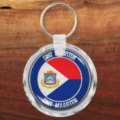 Sint Maarten Round Emblem Sleutelhanger (Voorkant)
