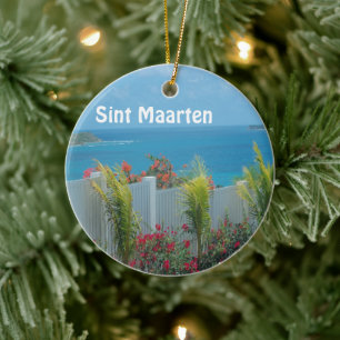 Sint Maarten - St. Martin Ocean Blue Seascape Keramisch Ornament