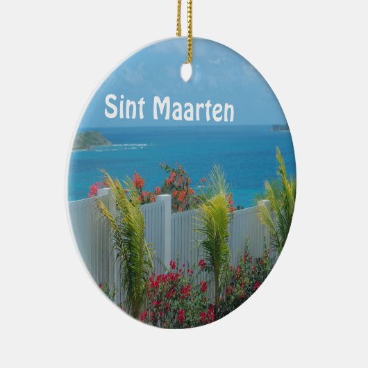 Sint Maarten - St. Martin Ocean Blue Seascape Keramisch Ornament (Rechts)