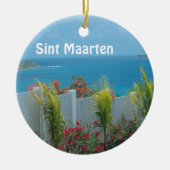 Sint Maarten - St. Martin Ocean Blue Seascape Keramisch Ornament (Voorkant)