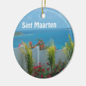 Sint Maarten - St. Martin Ocean Blue Seascape Keramisch Ornament (Links)