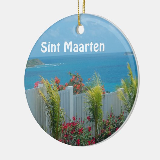 Sint Maarten - St. Martin Ocean Blue Seascape Keramisch Ornament (Links)
