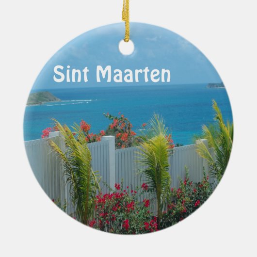 Sint Maarten - St. Martin Ocean Blue Seascape Keramisch Ornament (Achterkant)