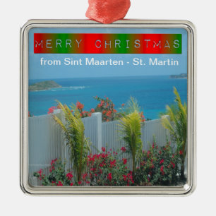 Sint Maarten - St. Martin Ocean Blue Seascape Metalen Ornament
