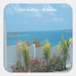 Sint Maarten - St. Martin Ocean Blue Seascape Vierkante Sticker