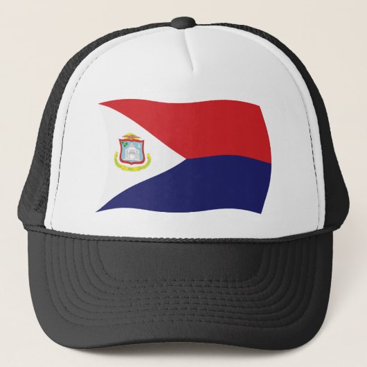 Sint Maarten Vlag Hoed Trucker Pet (Voorkant)