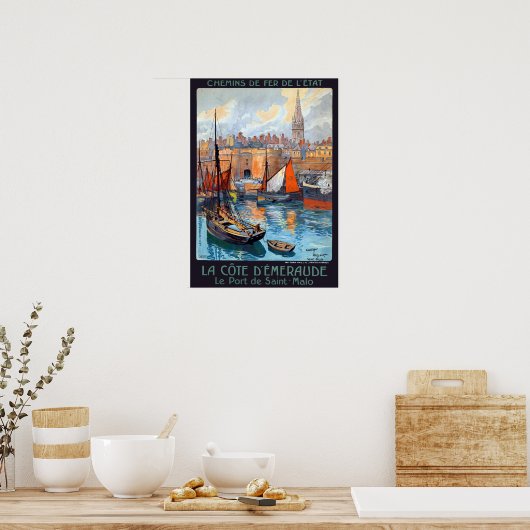  Sint-Malo Emerald Coast Frankrijk Reis Poster (Keuken)