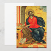 Sint Marcus de Evangelist orthodoxe icoon Save The Date (Voorkant / Achterkant)