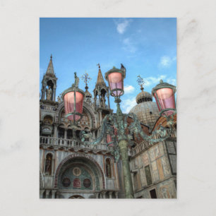 Sint-Marcus en lamp, Venetië, Italië Briefkaart
