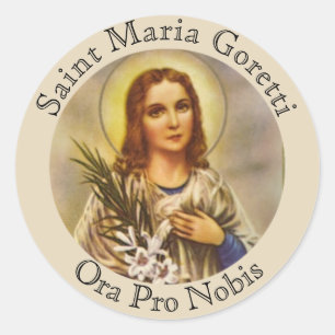 Sint Maria Goretti Maagdenmartelaar Ronde Sticker