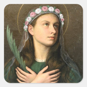 Sint Maria Goretti Vierkante Sticker