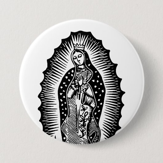Sint Maria Ronde Button 7,6 Cm (Voorkant)