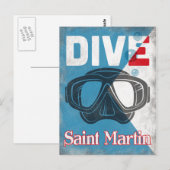 Sint-Martin scuba duikmasker Briefkaart (Voorkant / Achterkant)