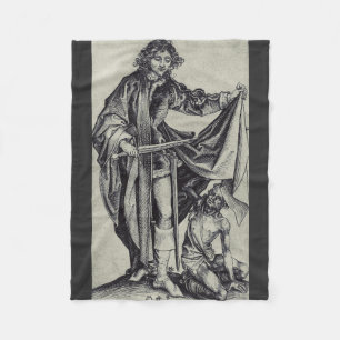Sint Martinus van Tours Graveerkunst Fleece Deken
