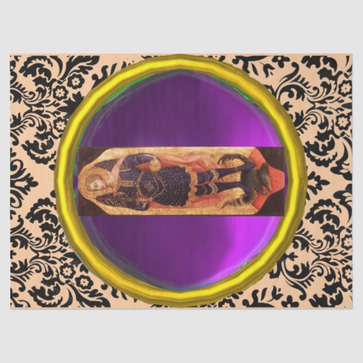 SINT MICHAEL AARTSENGEL MET DRAAK Damask Gem Tissuepapier (Voorkant)