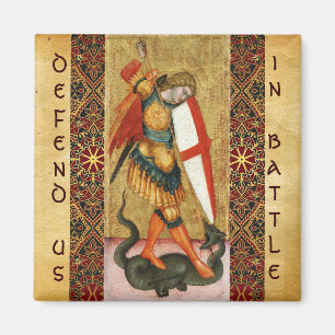Sint Michael Archangel en Dragon Sienese Magneet