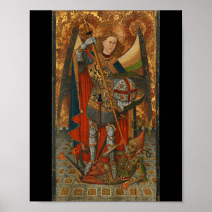 Sint Michael de Aartsengel die Satan Christus vers Poster
