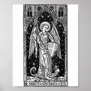 Sint-Michaël de Aartsengel die Satan Christus vers Poster
