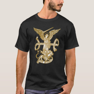 Sint Michaël de aartsengel Katholieke Gele Engel T-shirt