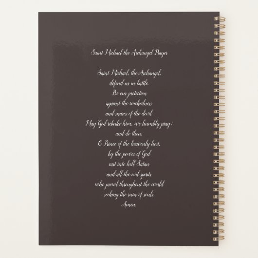 Sint-Michaël de Aartsengel met Gebed Planner (Achterkant)