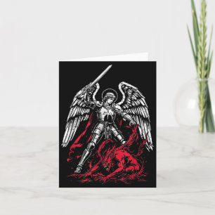 Sint-Michaël de Aartsengel verslaat Satan Katholie Kaart
