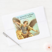 Sint-Michaël de aartsengel Zwaard Armor Vierkante Sticker (Envelop)