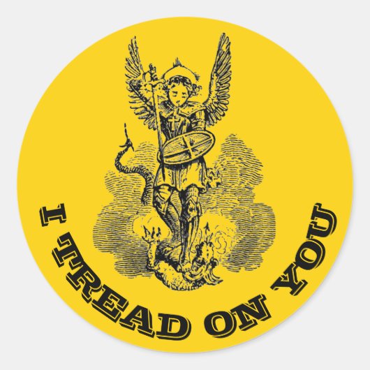 Sint Michael de Archangel die ik op je heb behande Ronde Sticker (Voorkant)