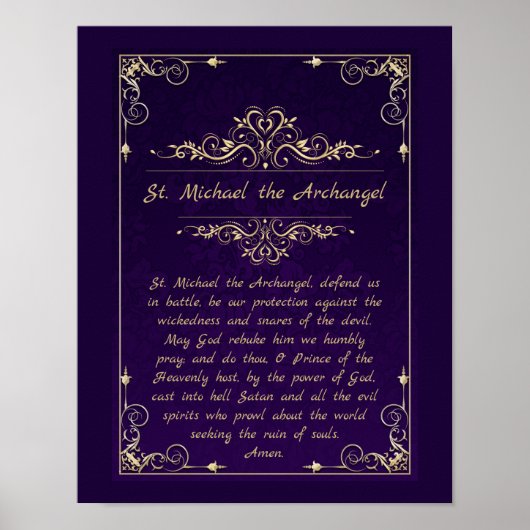 Sint-Michael de katholieke Archangel Prayer Poster (Voorkant)