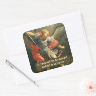 Sint-Michael de katholieke Archangel Prayer Vierkante Sticker