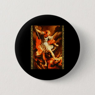 Sint-Michaël die Satan verslaat Aartsengel Krijger Ronde Button 5,7 Cm