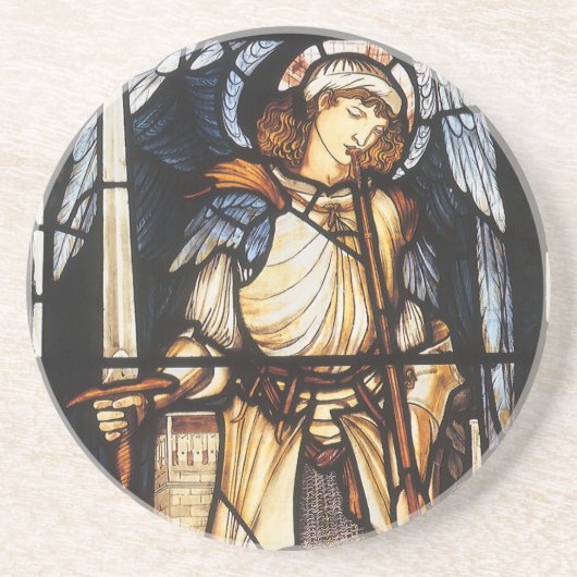 Sint-Michaël door Sir Edward Coley Burne-Jones Zandsteen Onderzetter (Voorkant)