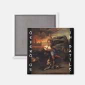 Sint-Michael en de Draak, bruin zwart Magneet (Voorkant / Achterkant)