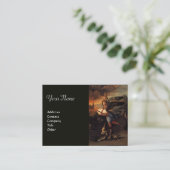 Sint-Michael en de draak, monogram zwart Visitekaartje (Staand voorkant)