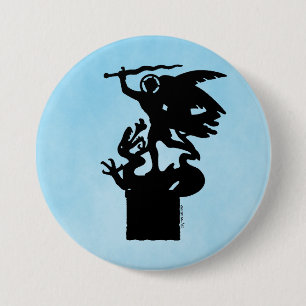 Sint-Michaël en de draak Ronde Button 7,6 Cm