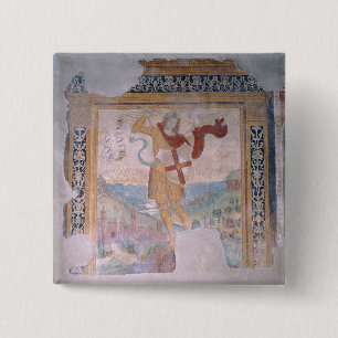 Sint-Michael (fresco) Vierkante Button 5,1 Cm