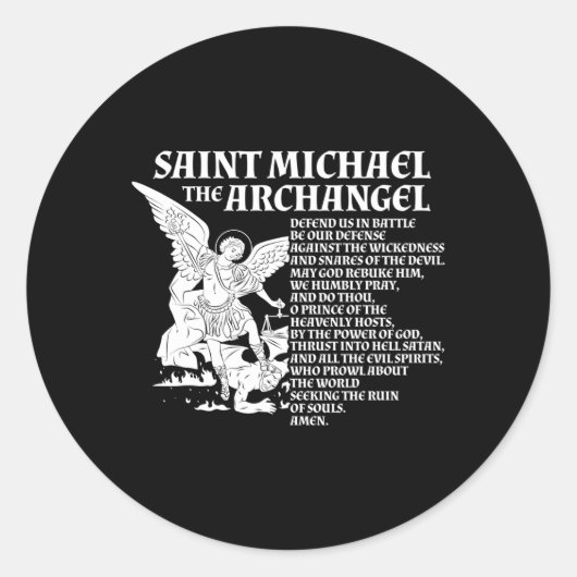 Sint Michael het aartsengel gebed Ronde Sticker (Voorkant)