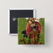 Sint Michael Killing the Dragon Vierkante Button 5,1 Cm (Voorkant /achterkant)