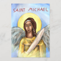Sint Michael Papieren Icoon Kaart
