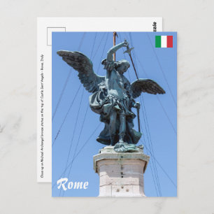 Sint-Michael-standbeeld - Castel Sant'Angelo top,  Briefkaart