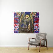 Sint Michael the Archangel met Devil, Rode Dragons Wandkleed (In Situ (horizontaal))