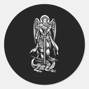 Sint Michael The Archangel verdedigt ons in strijd Ronde Sticker