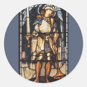Sint-Michael van Sir Edward Coley Burne-Jones Ronde Sticker