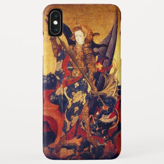 Sint Michael Vanquishing Devil als middeleeuwse Kn Case-Mate iPhone Case (Achterkant)