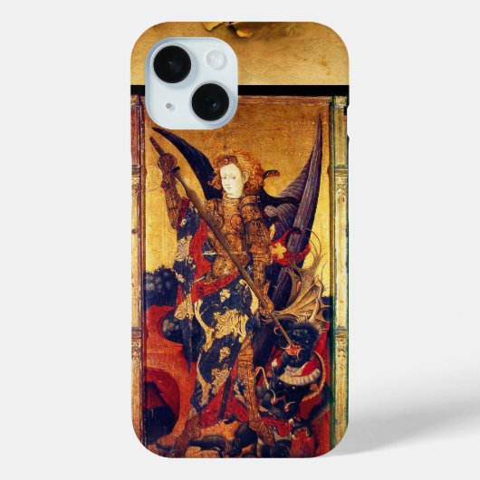 Sint Michael Vanquishing Devil als middeleeuwse Kn Case-Mate iPhone Case (Achterkant)