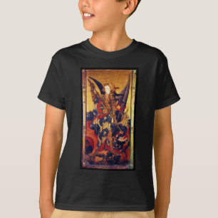 Sint Michael Vanquishing Devil als middeleeuwse Kn T-shirt
