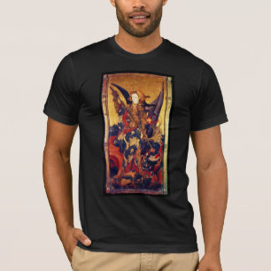 Sint Michael Vanquishing Devil als middeleeuwse Kn T-shirt