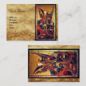 Sint Michael Vanquishing Devil als middeleeuwse Kn Visitekaartje (Voorkant / Achterkant)